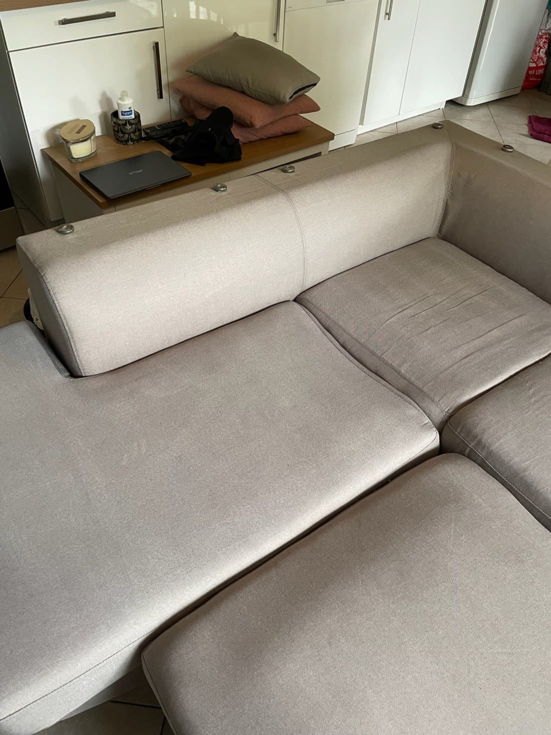 Nettoyage de canapé d'angle en tissu — après